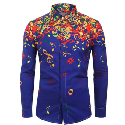 Overhemden met muzieksleutels (blauw) - Afbeelding 2