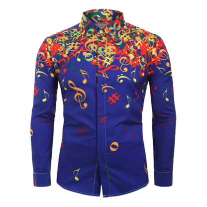 Overhemden met muzieksleutels (blauw)